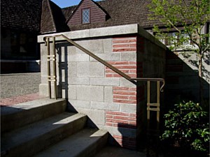 Courtyard wall and handrail detail