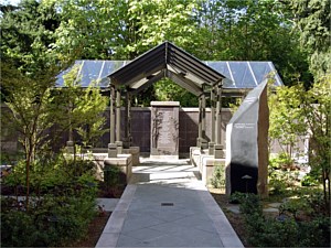 Memorial Courtyard shelter and seating